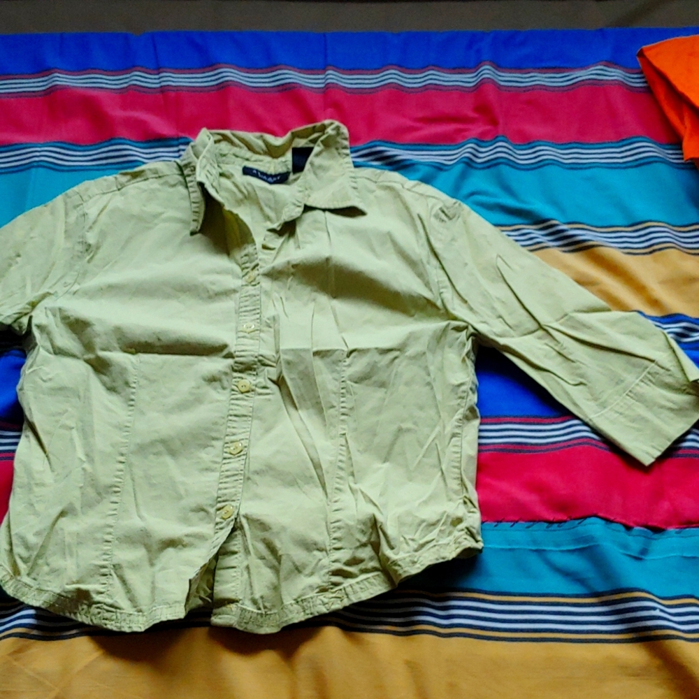Green children's button up shirt